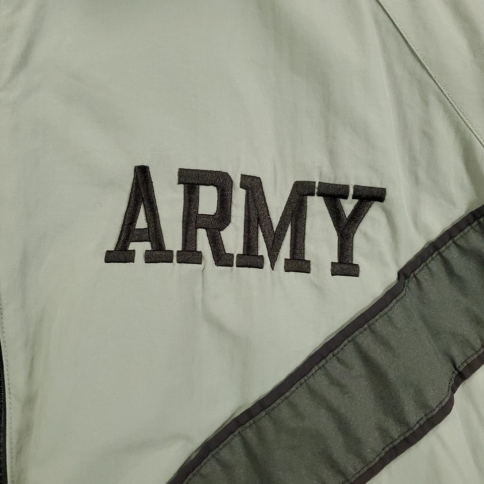 Army Jacket Mens Large Long Physical Fitness Uniform Gray Full Zip Military Tall - Image 4 of 4