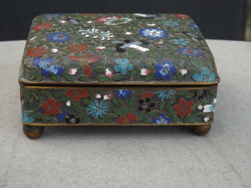 Cloisonne Enamel Trinket Box Ball Feet - 第 2/6 張圖片