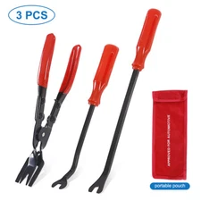 3Pcs Car Trim Clip Upholstery Removal Tool Door Panel Fastener Pin Pliers Puller