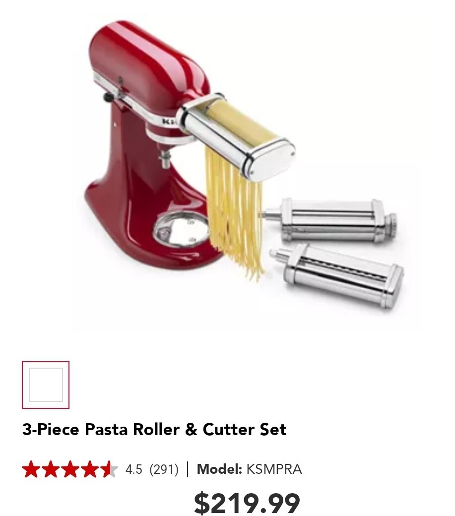 KITCHENAID Pasta Maker, Roller Cutter Attachment for Stand Mixers, pc  Set