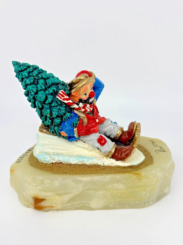 Винтажная фигурка клоуна Рона Ли Hobo Joe My First Tree Christmas on Sled Holiday - Изображение 4 из 4