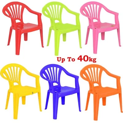 Stackable Kids Children Plastic Chair Indoor outdoor use Garden Up To 40kg - Image 1 of 2