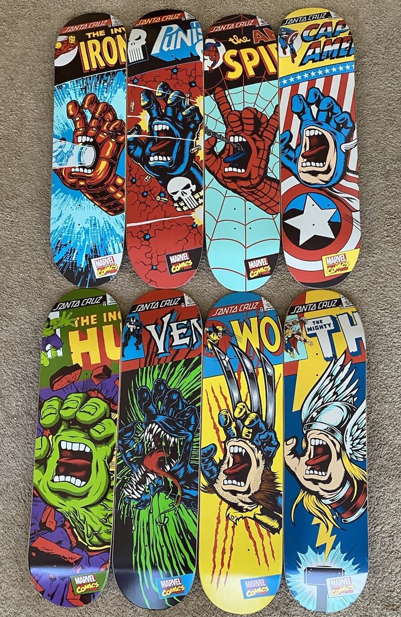 RARE Santa Cruz x Marvel Complete Screaming Hand Skateboard