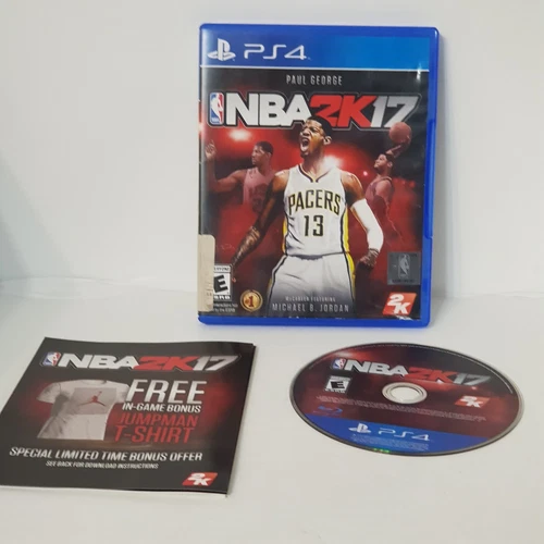 NBA 2k17 PS4 Includes a code inside for a free tshirt CIB