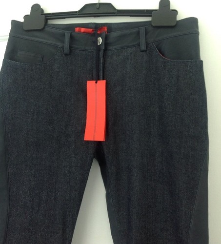 Hilfiger Collection Leather & Denim Scuba Zip Ankle Trousers EU 36 US 6, UK 8 - Picture 2 of 8