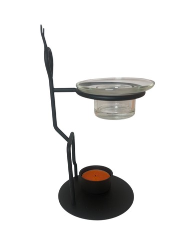 Dual Teelicht Kerzenhalter Wärmer Wachsschmelze Metall Glas Stickman Geschenkidee Deko - Bild 6 von 6