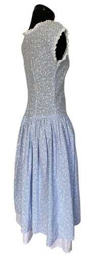 VINTAGE JODI SCHWARTZ FÜR BILL BERMAN Calico langes Kleid Prärie Cottage Core - Bild 9 von 17