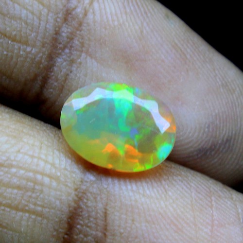 10x8 MM Natural Ethiopian Welo Fire Opal Faceted Oval Cut Gemstone 1.70 CT - Picture 2 of 3