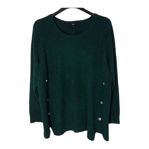 Ellos Womens Sweater Plus Size 18/20 Gold Anchor Button Sailing Boating Orig $79