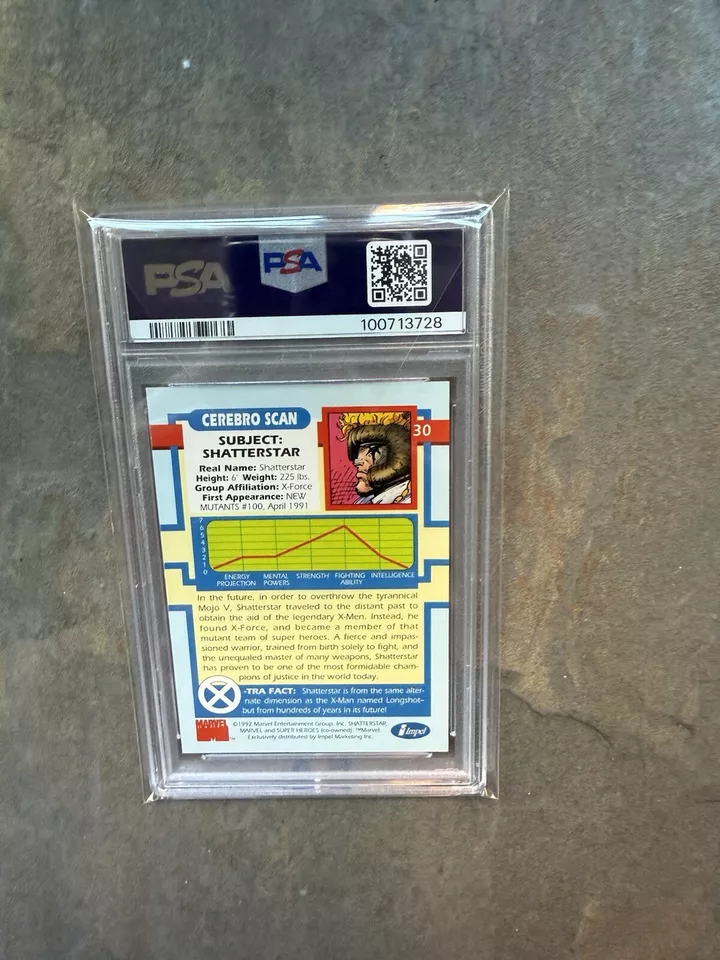 Impel X-Men Shatterstar #30 1992 PSA 10 GEMAS ¡Como nuevo raro! POP 14!!! Foto 2 de 2