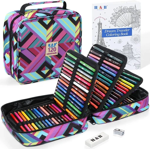 120 Colored Pencils Set, Art Pencil Kit for Adult Coloring,Oil Based Soft Core
