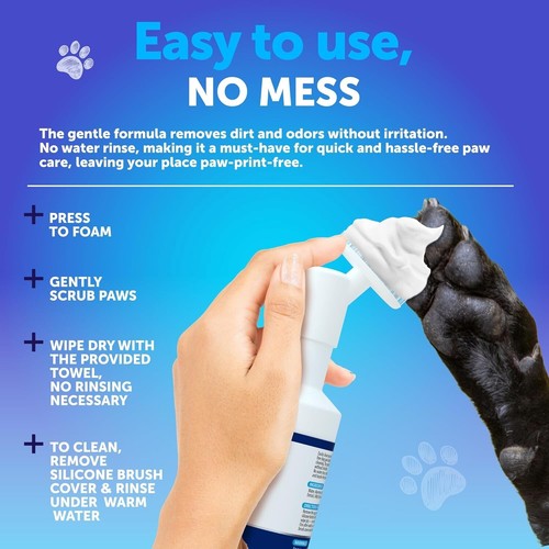 Paw Cleaner for Dogs - Silicone Brush and 5fl Oz No-Rinse Foaming Cleanser - Picture 7 of 7
