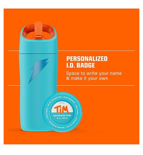 GATORADE Metal Water Bottle Stainless Steel Double-Wall Insulation 12 Oz NEW - Picture 5 of 9