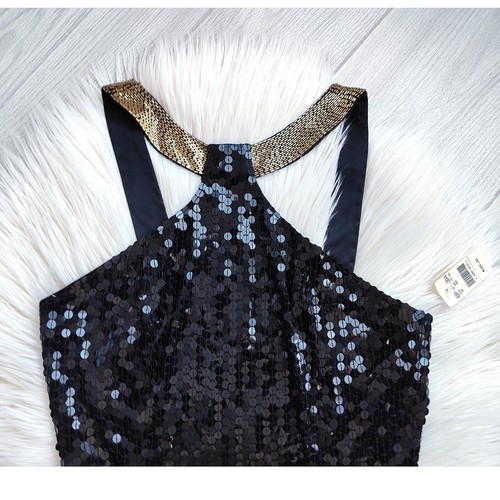 Vintage Y2K Niteline Sequin Bead Cocktail Dress Roufogali Stretch Bodycon 10 - Picture 12 of 15