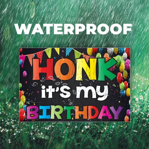 Honk It's My Birthday Yard Sign Set of 4, Double Sided, Quarantine Birthday Sign - Picture 3 of 5