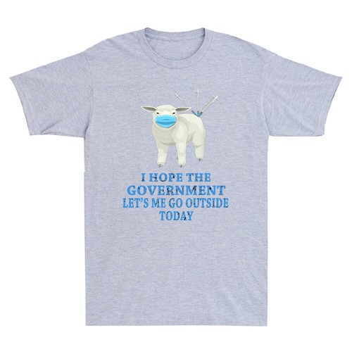 Sheep Sheeple Anti Vaccine Mandate Wants GO Outside Funny Vintage Men's T-Shirt - Picture 5 of 8
