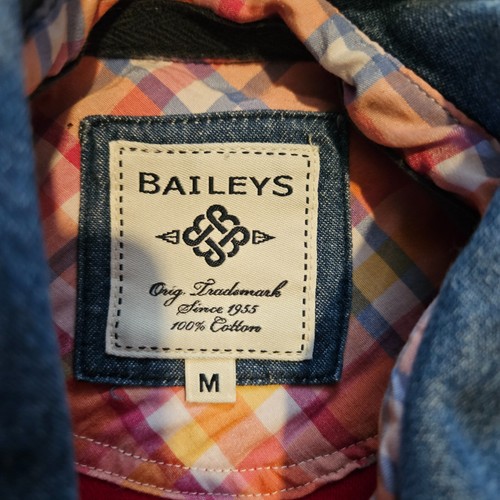 Baileys Mens Rugby Shirt Red Medium 100% Cotton Long Sleeve - Picture 4 of 6