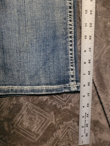 Cowgirl Tuff Denim Blue Jeans Womens 32x31 Jeweled Studded Barb Wire Rodeo Glam - Picture 8 of 14