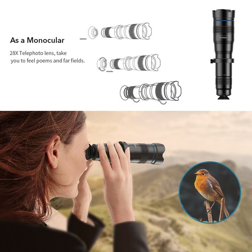 APEXEL Professional macro Phone Camera Lens Zoom Telephoto Lens for Smartphone - Picture 23 of 51