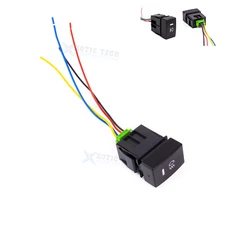 OE Style 4-Pole Push Button Switch w/LED Light Add-on Fog Light DRL For Honda