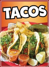 Tacos Decal Window Sticker Mexican Food Truck Concession Vinyl Restaurant #2