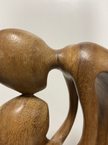 VTG. Mid Century WOOD SCULPTURE CARVING CUBISM MODERNISM ABSTRACT Couple - Picture 9 of 12