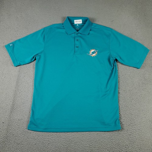 Miami Dolphins Polo Shirt Mens Size Small Blue NFL Short Sleeve - Picture 2 of 6
