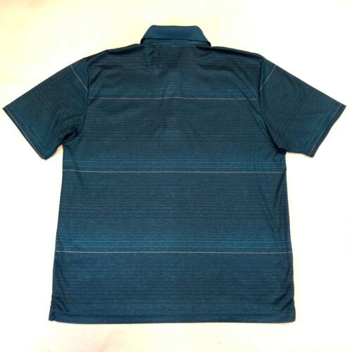 PGA Tour Golf Polo Dark Turquoise Striped Short Sleeve Shirt Men's Size XL - 第 8/10 張圖片