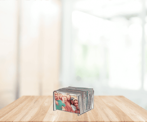 Acrylic Photo Flip Bin for 4" x 6" Artwork Display Countertop Storage - Picture 2 of 5