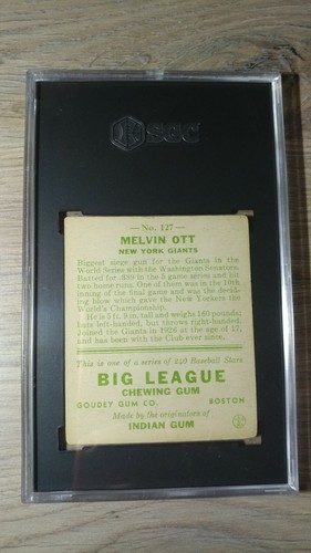 1933 Goudey #127 Melvin Mel Ott SGC 1 New York Giants Hall of Fame - Picture 2 of 2