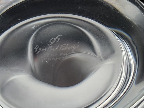 Frosted Snow Dove Crystal Candlesticks Signed Igor Carl Faberge (France) 9'' - Picture 14 of 15