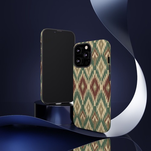 Ikat Pattern Phone Case, Boho Chic Tech Accessory, Tough Cover Mobile Case - 第 99/239 張圖片