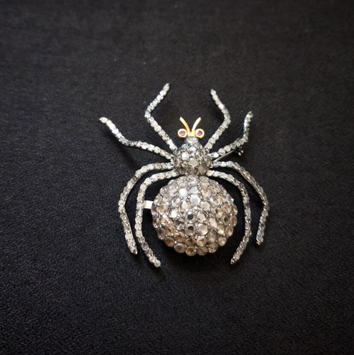 Natural Rose Cut Diamond & Citrine 925 Sterling Silver Handmade Brooch Jewelry  - Bild 1 von 5