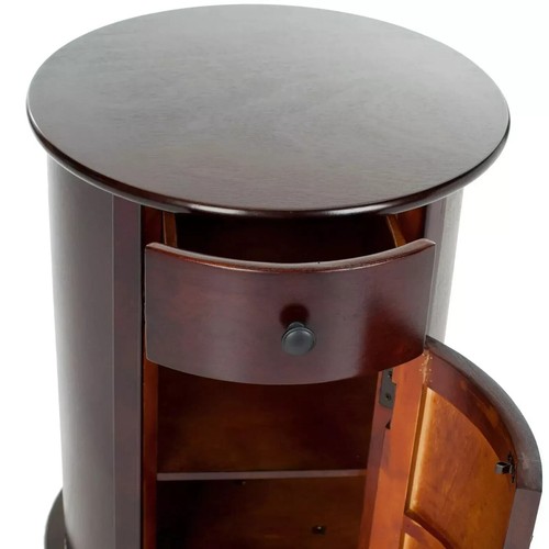 Drum End Table W Storage Round Bed End Side Accent Unique Chest Small Spaces New - Picture 17 of 24