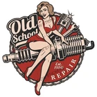 Car Sticker Old School Spark Plug Pin Up Girl decal motorhome van (Choose size)