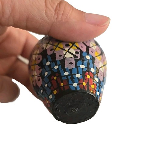 Vintage Moroccan Hand Painted Mini Vase Morocco Art Pottery - Picture 4 of 5