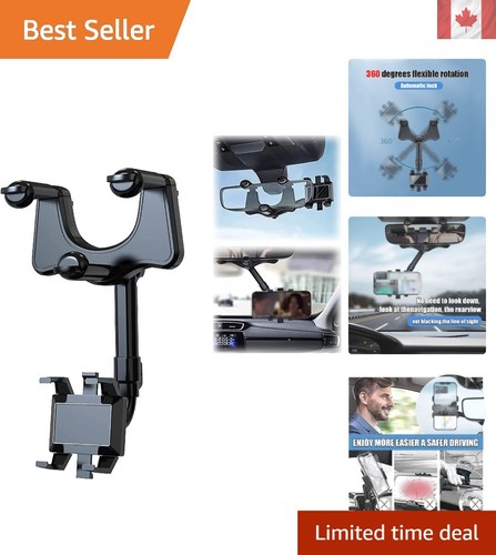 Rearview Mirror Phone Holder - 360° Adjustable for All Smartphones