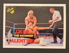 1990 CLASSIC WWF WRESTLING CARD #86 GREG "THE HAMMER" VALENTINE