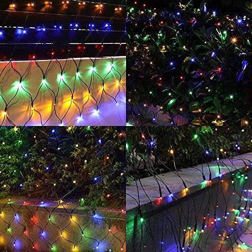 Christmas Net Lights, 360 LED 12FT x 5 FT Green Wire Waterproof Multicolor - Picture 5 of 7