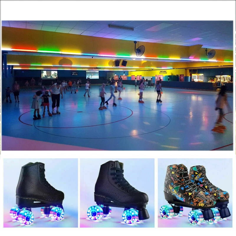 Ruedas de patín iluminadas LED ruedas de patines cuádruples con rodamientos para exteriores, 8 piezas Foto 3 de 4