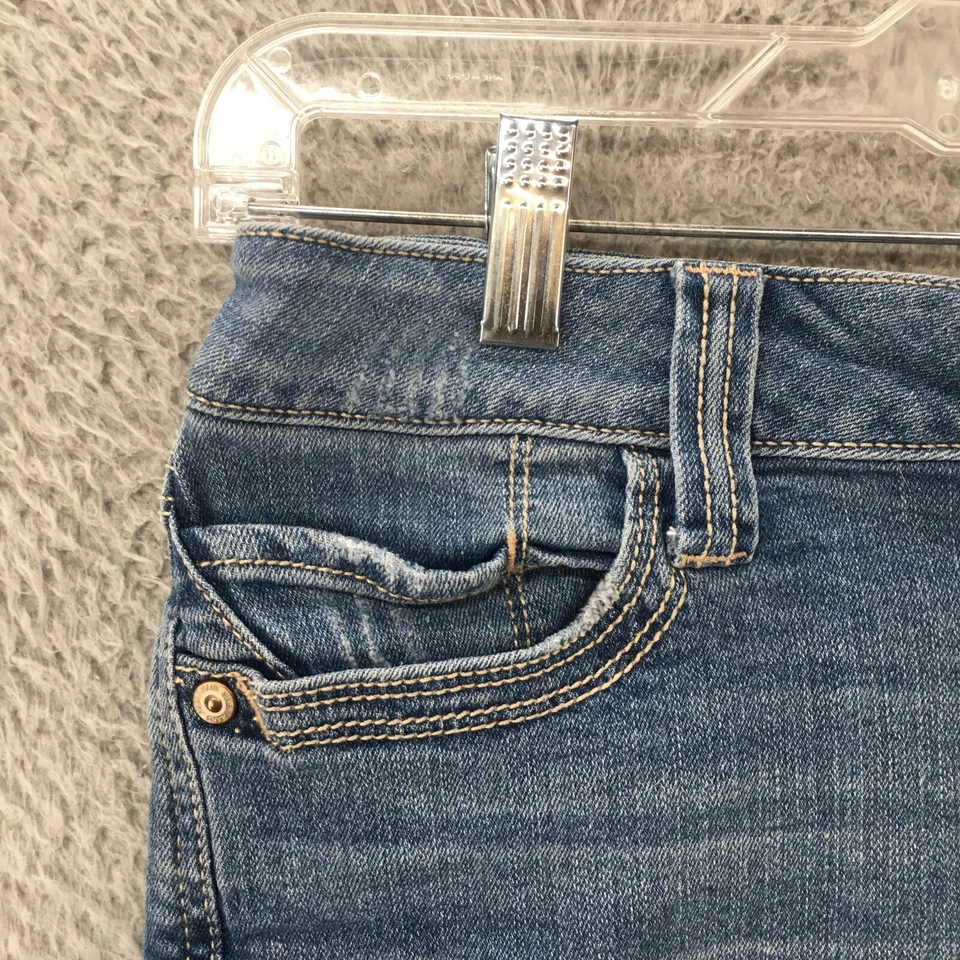 Pantalones Cortos Seven7 Corte Para Mujer 6 Azul Envejecido Denim Tiro Alto Cremallera Mosca Dobladillo Crudo Foto 2 de 4