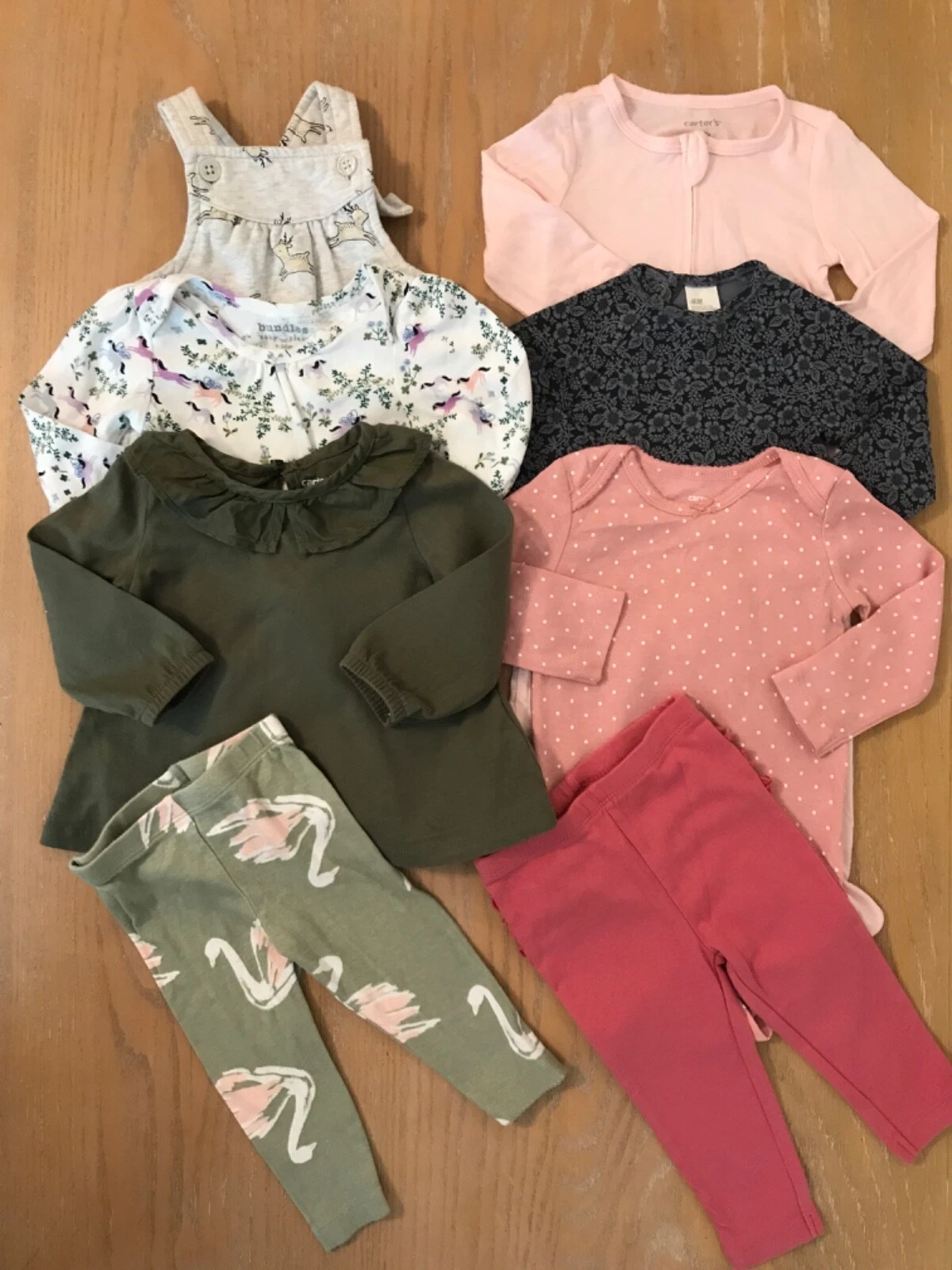 Carter's, H&M, Baby Bundles Infant Girls Clothing Lot of 8 Size 9, 9-12 Months