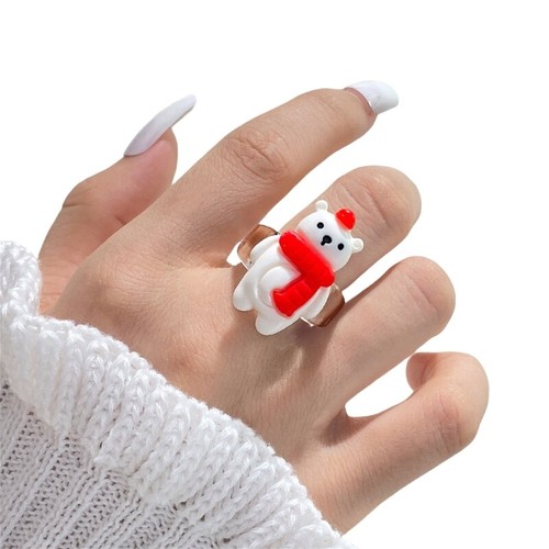 Unadjustable Rings Christmas Cartoon Ring School Event Jewelry Perfect for Kids - Afbeelding 12 van 20