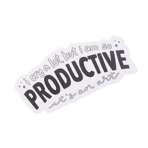 I Cry A Lot But I Am So Productive Vinyl Bumper Sticker - Motivational _xa - Photo 4/12