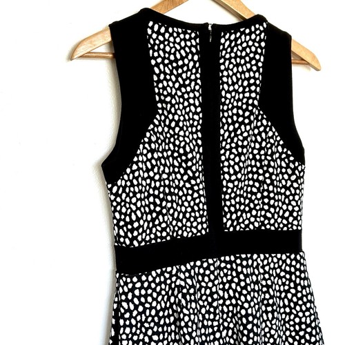 Pixley Dress Women’s Medium Black White Sleeveless Mini Round Neck With Pockets - Picture 7 of 11