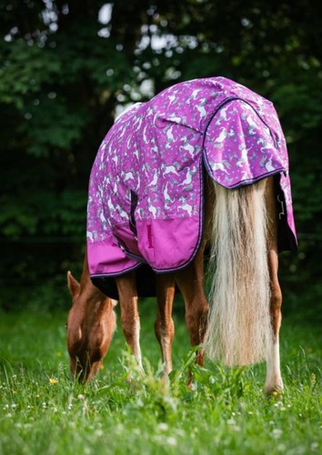HorseGuard Weidedecke Pferdedecke Josh Unicorn pink 600D 0g - Picture 4 of 5