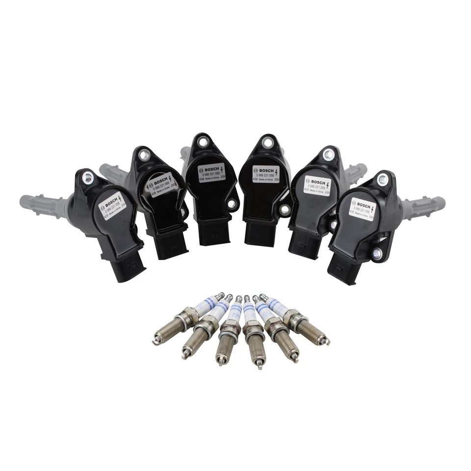Bosch Kit de 6 bobinas de encendido y 6 bujías dobles platino para Mercedes-Benz V6 Foto 2 de 3