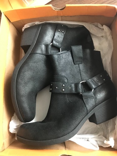 WOMENS 8.5 KORK EASE “CASSANDRA” BLACK NUBUCK MOTO ZIP ANKLE BOOT NEW ORG $135