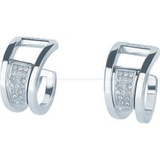 Orecchini Donna BREIL BREILOGY TJ1811 Acciaio Swarovski Bianchi Pietre NEW