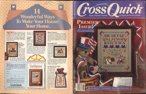 Cross Quick Cross Stitch Magazine Premier Issue Aug 1988 Easy Animal Bookmarks - Picture 9 of 9